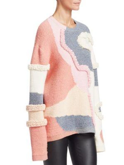 Shop Peter Pilotto Heavy Knit Patchwork Pullover In Multi