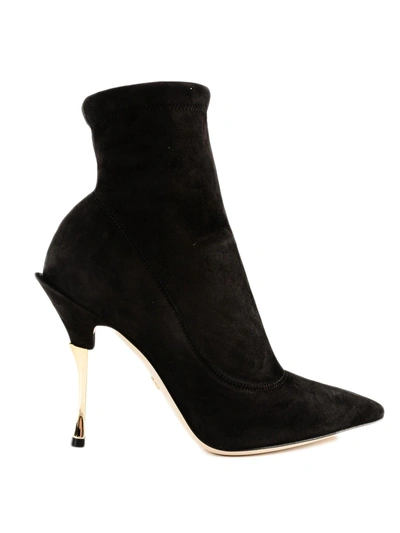 Shop Dolce & Gabbana Pointed Ankle Boots In Nero