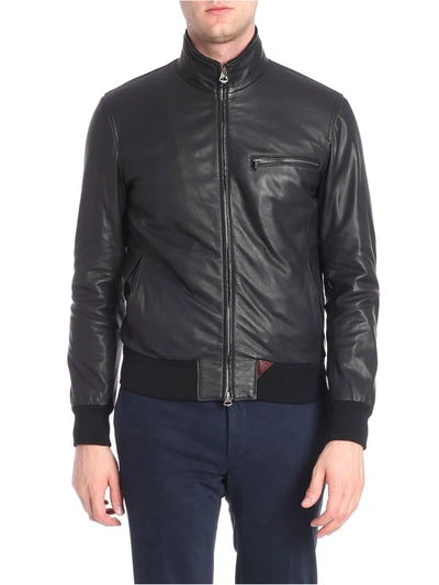 Shop Stewart Leather Jacket In Black