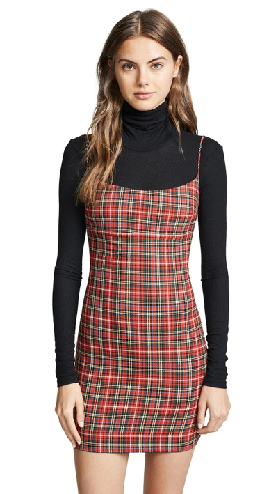 Shop Miaou Viki Dress In Red Plaid