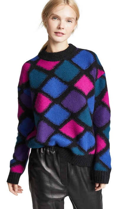 Shop Marc Jacobs Mock Neck Cashmere Sweater In Black Multi