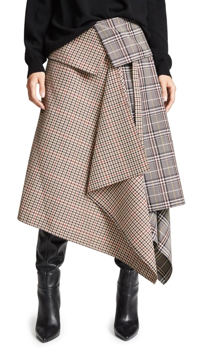 Shop Monse Blanket Wrap Skirt In Plaid
