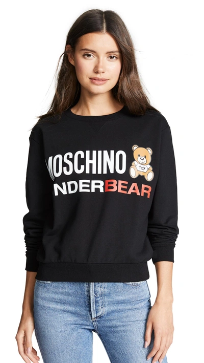 Shop Moschino Underbear Sweatshirt In Black