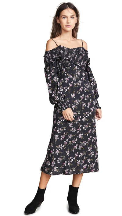 Shop La Maison Talulah Chaleur Midi Dress In Violet Print