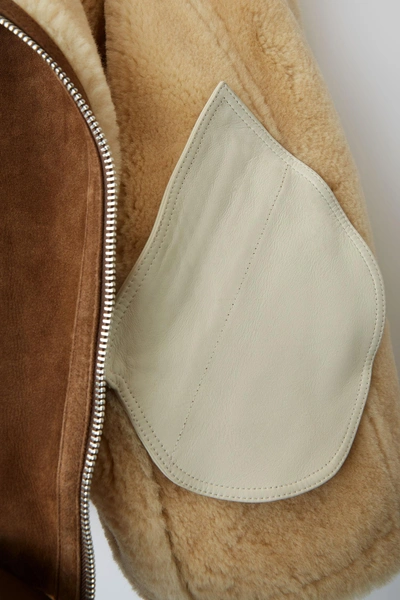 羊皮夹克 棕色/白色