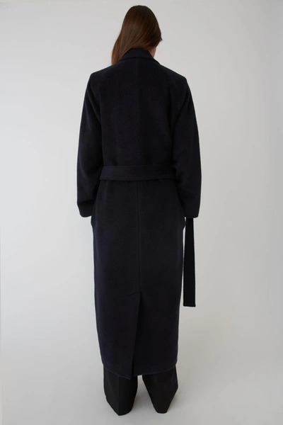 Shop Acne Studios Wool Blend Coat Navy Blue