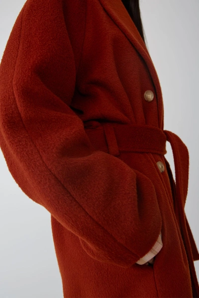 Shop Acne Studios Wool Blend Coat Rust Orange