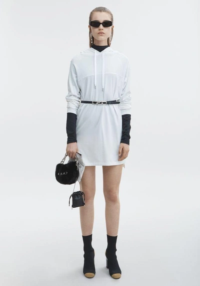 Shop Alexander Wang Plaited Jersey Hoodie In White