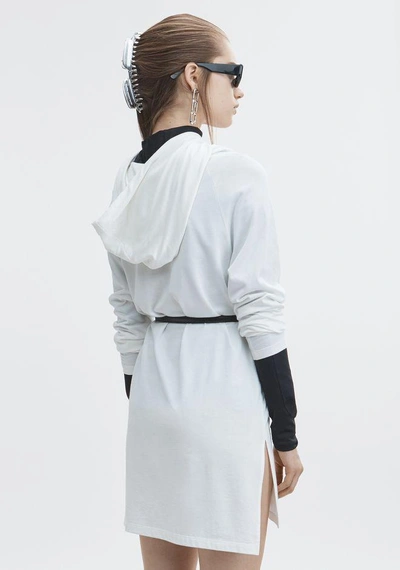 Shop Alexander Wang Plaited Jersey Hoodie In White