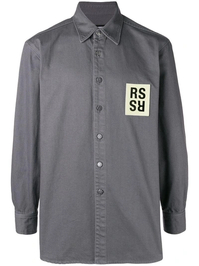 Shop Raf Simons Logo Patch Shirt - Grey
