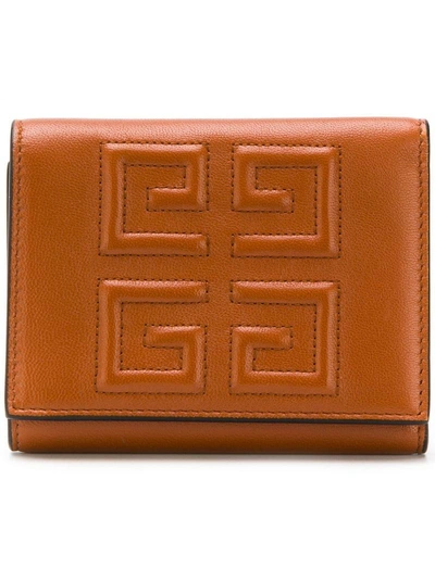 Shop Givenchy 4g Trifold Wallet In Brown
