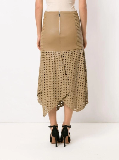 Shop Clé 'knots' Midi Skirt In Brown