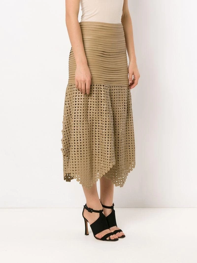 Shop Clé 'knots' Midi Skirt In Brown