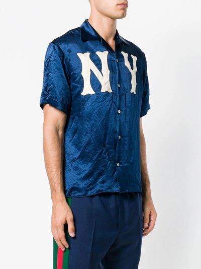 Gucci Ny Yankees™ Patch Bowling Shirt - Blue