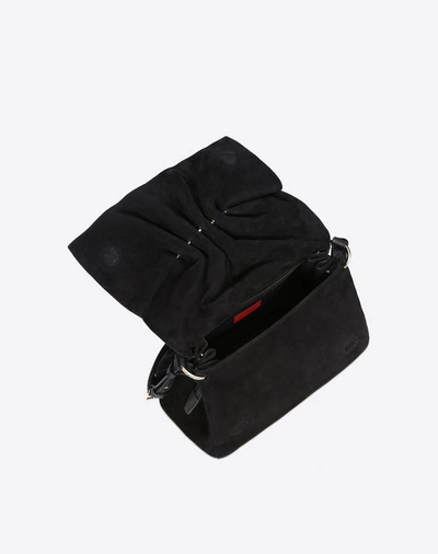 Shop Valentino Flower Bloomy Crossbody Bag In Black