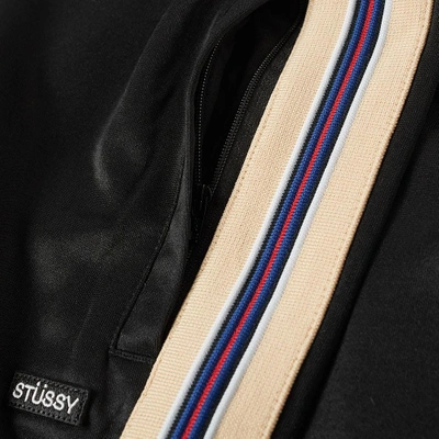 Shop Stussy Textured Rib Track Pant In Black