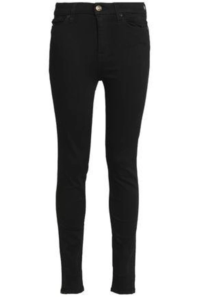 Shop 7 For All Mankind Woman High-rise Skinny Jeans Black