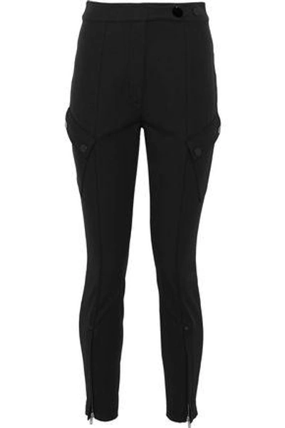 Shop Alexander Wang Woman Cotton-blend Twill Skinny Pants Black