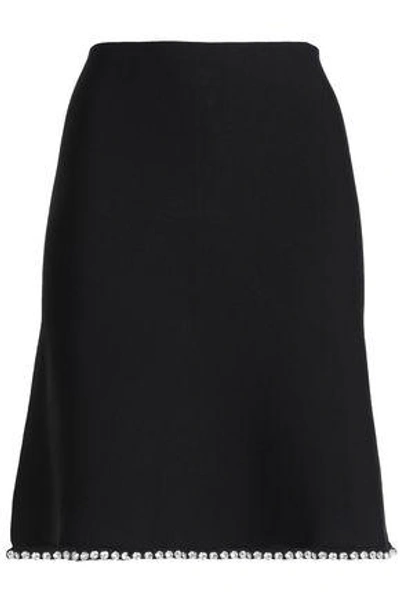 Shop Alexander Wang Woman Crystal-embellished Ponte Mini Skirt Black