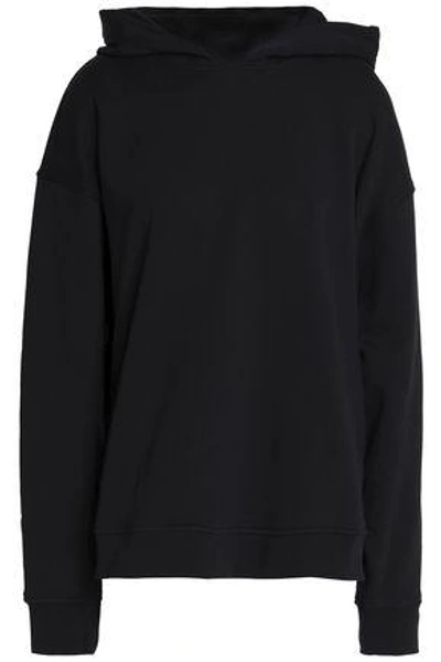 Shop Alexander Wang Woman Oversized Appliquéd French Cotton-terry Hoodie Black