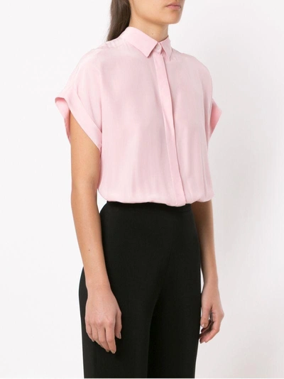 Shop Andrea Marques Silk Shirt Bodysuit - Pink