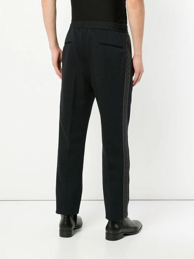 Shop Fendi Side Logo Trousers - Black