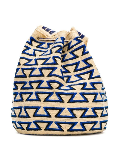 Shop Naledi Geometric Pattern Bag - Neutrals