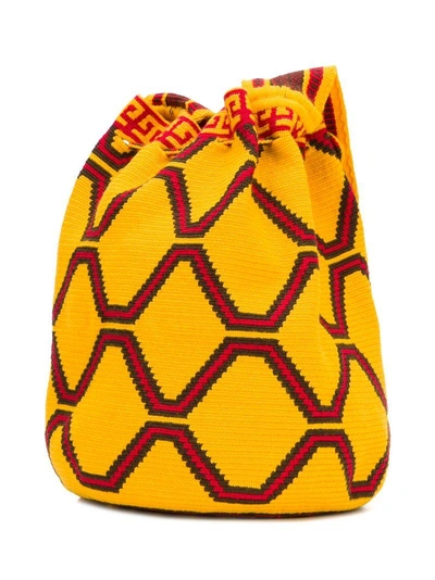 Shop Naledi Geometric Pattern Bag - Yellow