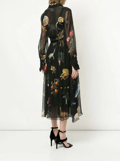 Shop Oscar De La Renta Enchanted Forest Print Dress - Black