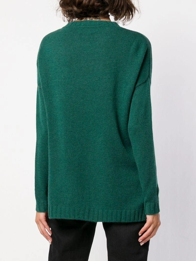 Shop Allude Crew Neck Sweater In Green