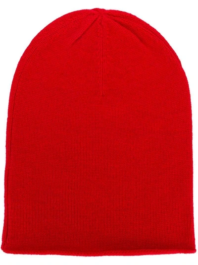 ALLUDE 密织羊绒套头帽 - 红色