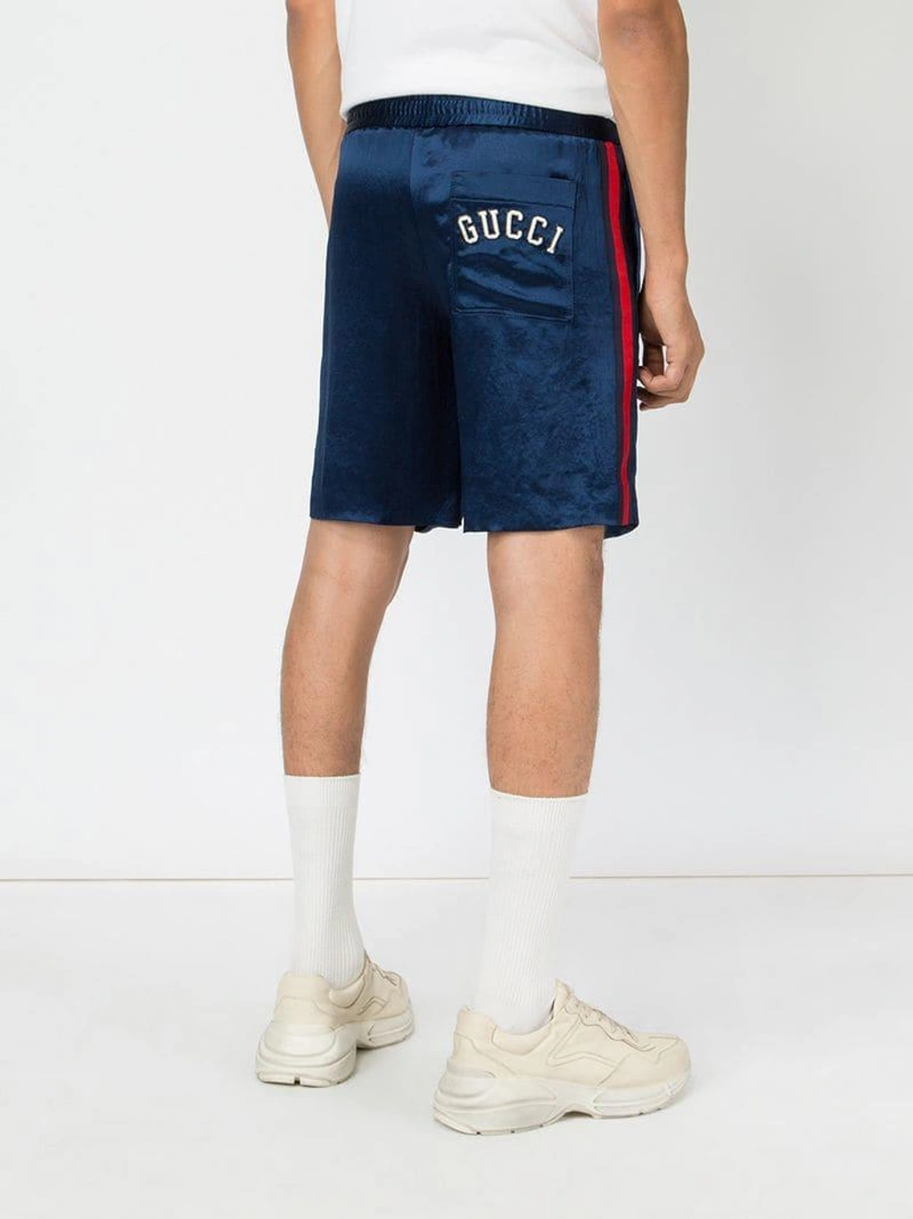 Gucci Men s Shorts With Ny Yankees Patch In Blue ModeSens