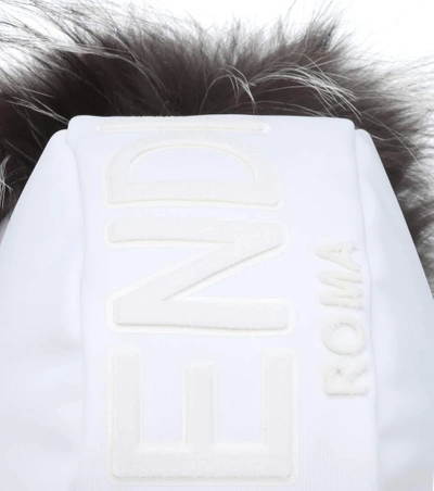 Shop Fendi Fur Hat In White