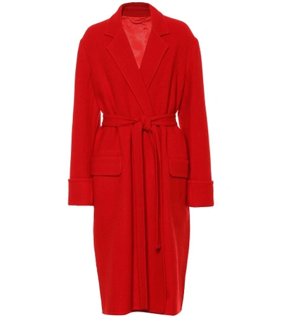 Shop Helmut Lang Wool Wrap Coat In Red