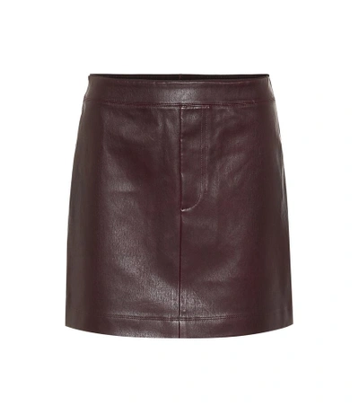 Shop Helmut Lang Leather Miniskirt In Red