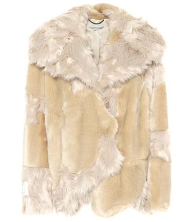 Shop Stella Mccartney Faux Fur Jacket In Beige