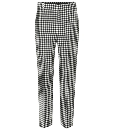 Shop Balenciaga Checked Virgin Wool Pants In Black