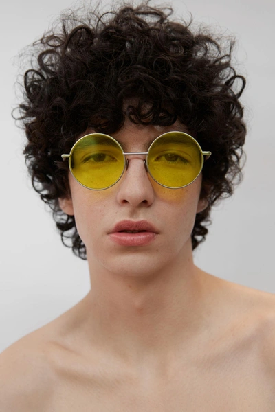 Shop Acne Studios  In Silver Satin/yellow