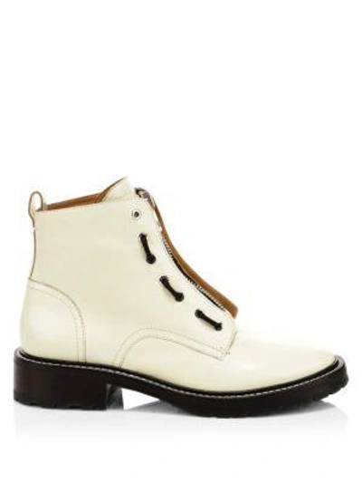 Shop Rag & Bone Cannon Zip-up Leather Combat Boots In White