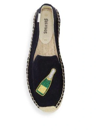 Shop Soludos Cheers Espadrille Smoking Slippers In Black