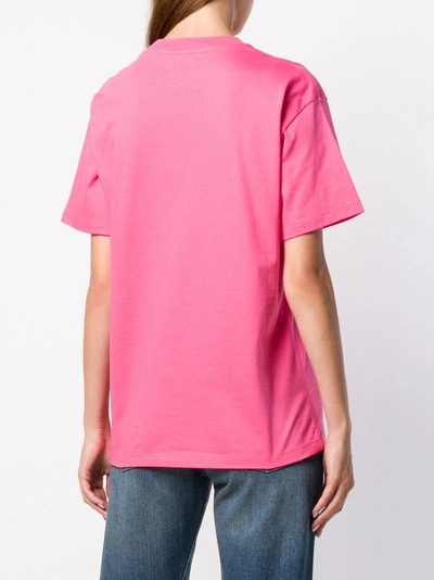 Shop Golden Goose Deluxe Brand Logo Print T-shirt - Pink & Purple