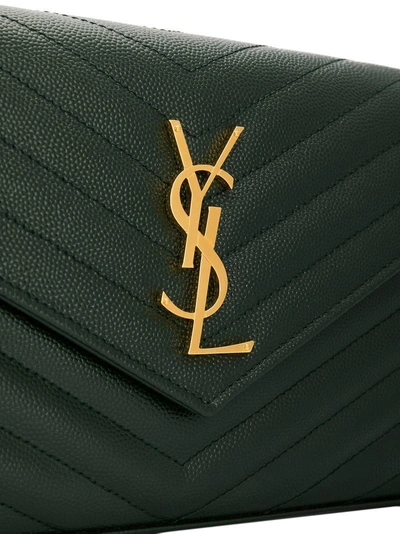 Shop Saint Laurent 'monogram' Crossbody Bag - Green