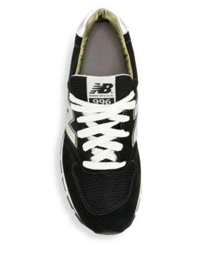 Shop New Balance 996 Made In Usa Suede Sneakers In Black