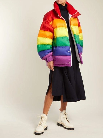 Burberry Rainbow Oversized Quilted Down Jacket In Multicolour | ModeSens