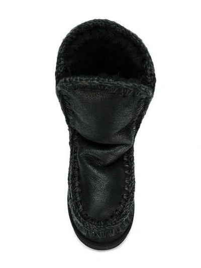 Shop Mou Sheep Skin Boots In Black