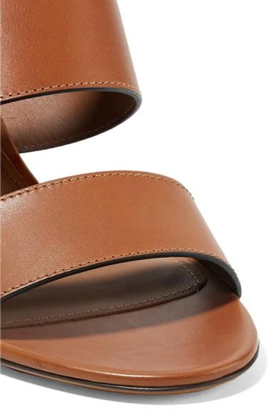 Shop Ferragamo Molveno Leather Sandals In Tan