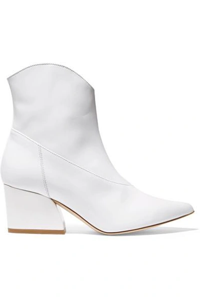 Shop Tibi Dylan Patent-leather Ankle Boots In White