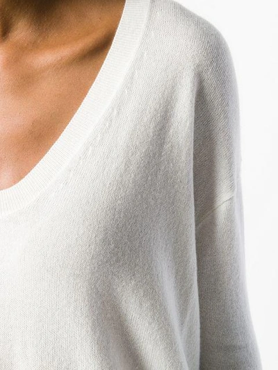 Shop Allude U-neck Sweater - White