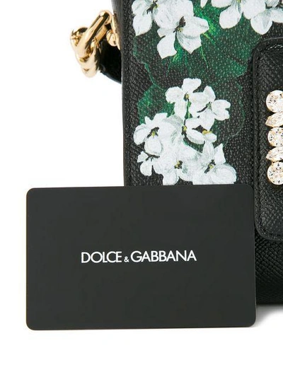 Shop Dolce & Gabbana White Geranium Printed Dg Millennials Shoulder Bag In Black