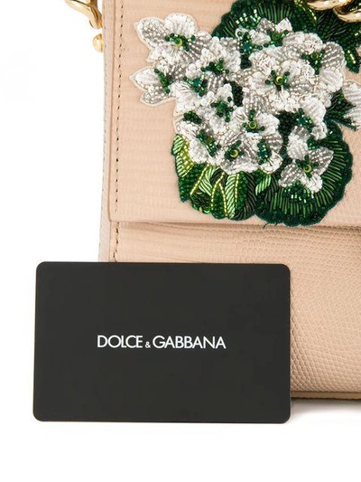 Shop Dolce & Gabbana White Geranium Printed Dg Millennials Shoulder Bag In Pink